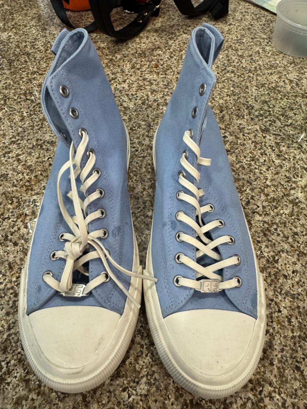 P.F. Flyers Light Blue Canvas High-Top Sneakers